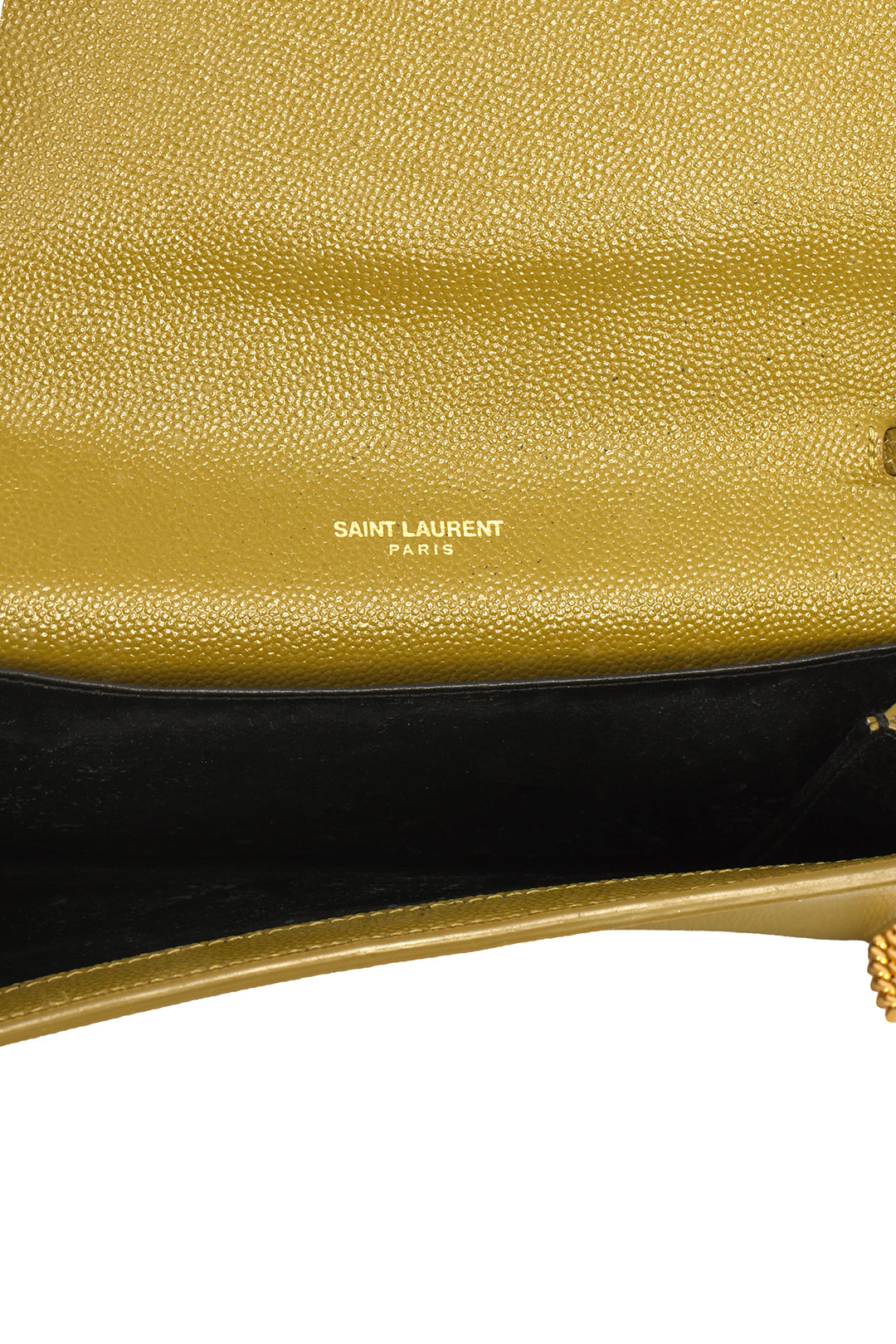YVES SAINT LAURENT OLIVE GREEN LEATHER UPTOWN SLING 