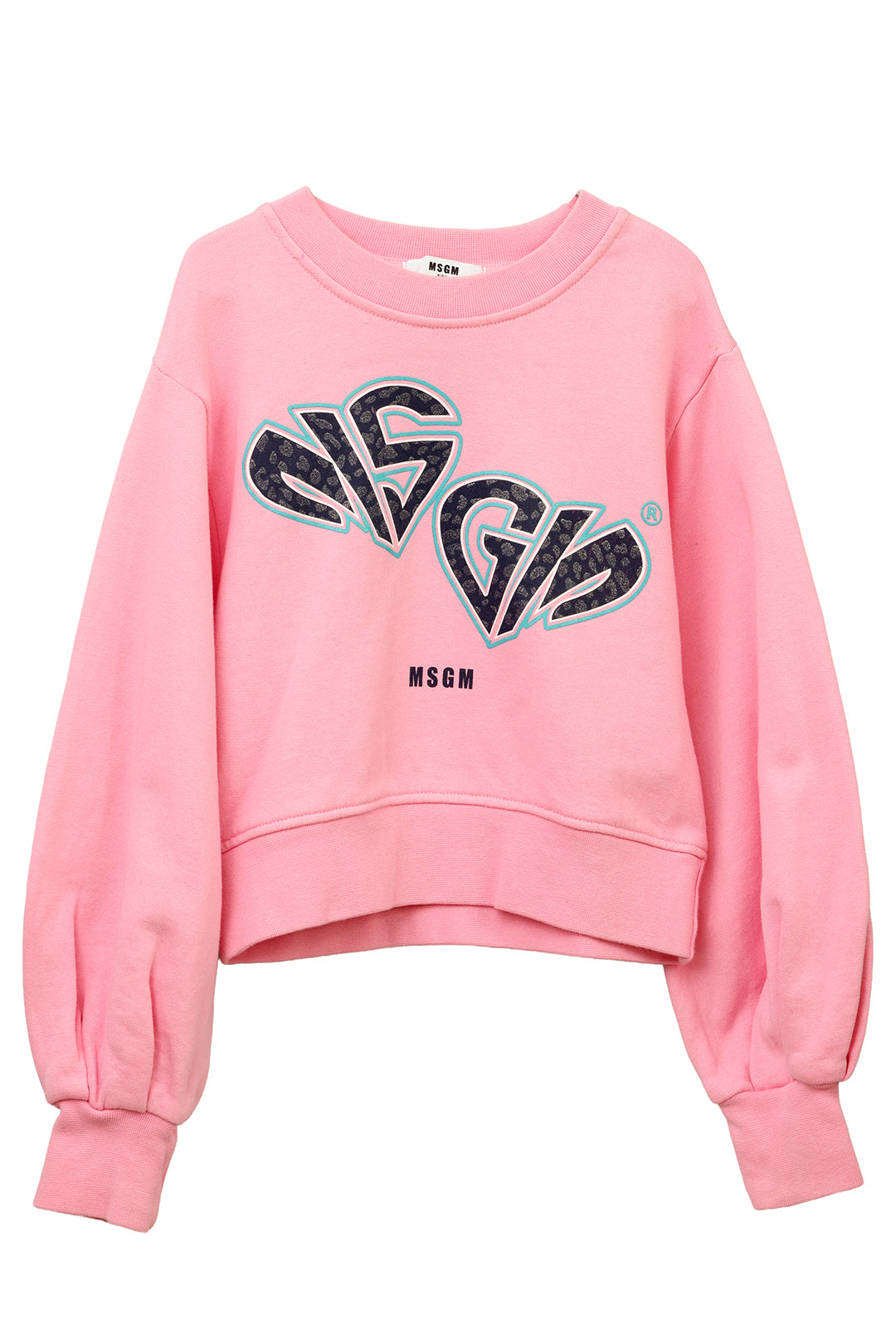 MSGM SIZE: 8 YEARS LOGO-PRINT CREW NECK SWEATSHIRT 