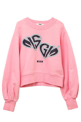 MSGM SIZE: 8 YEARS LOGO-PRINT CREW NECK SWEATSHIRT 