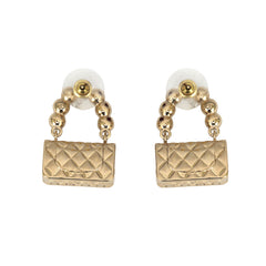 CHANEL PEARL QUILTED CC FLAP BAG EARRINGS