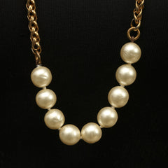 CHANEL PEARL INTERTWINED GOLD TONE VINTAGE LONG NECKLACE