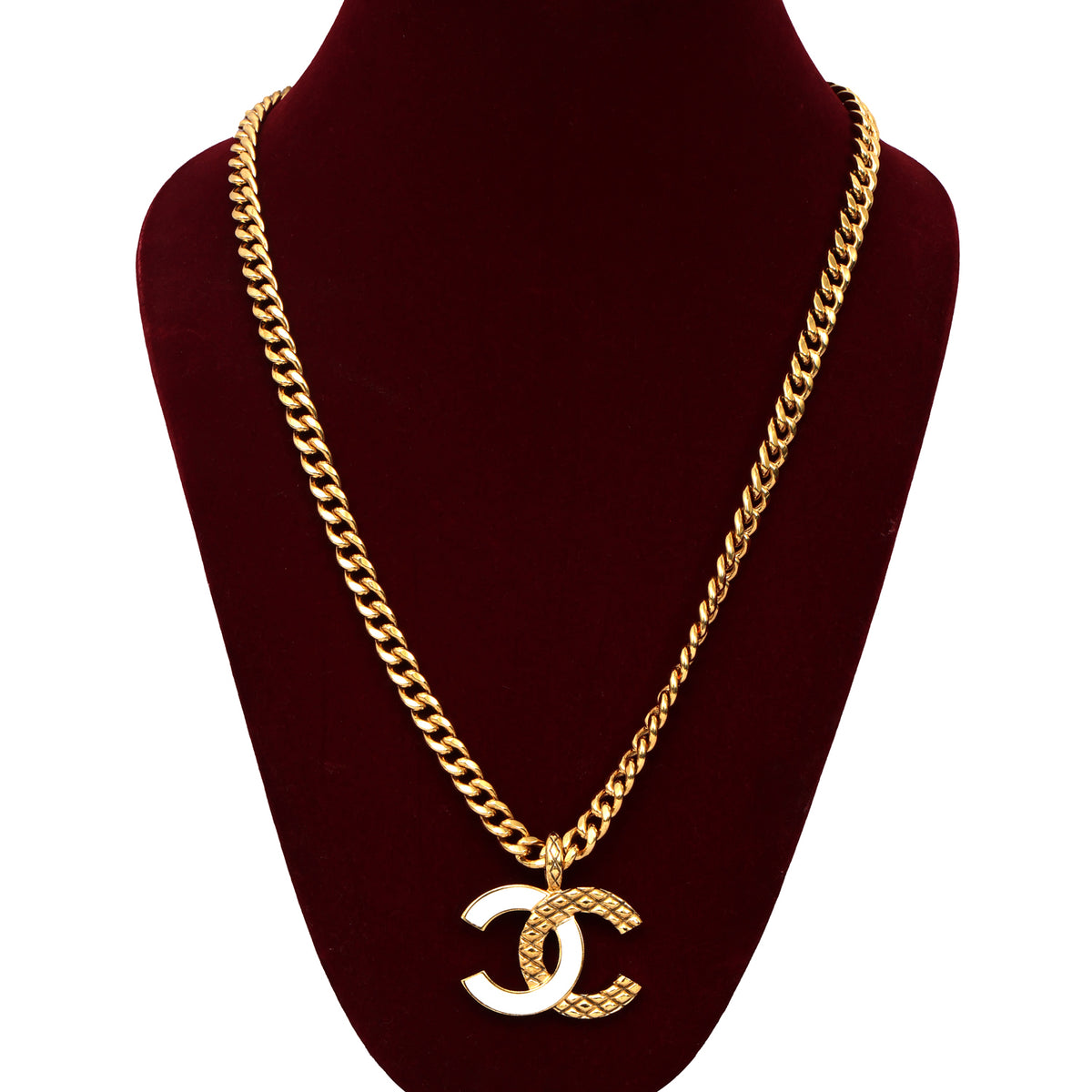 CHANEL CC LOGO CURB CHAIN NECKLACE