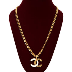 CHANEL CC LOGO CURB CHAIN NECKLACE