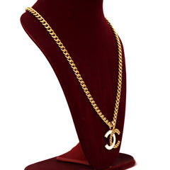 CHANEL CC LOGO CURB CHAIN NECKLACE