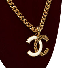 CHANEL CC LOGO CURB CHAIN NECKLACE
