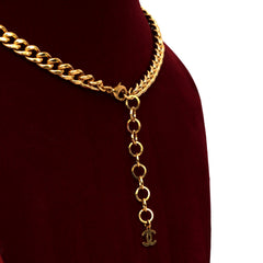 CHANEL CC LOGO CURB CHAIN NECKLACE