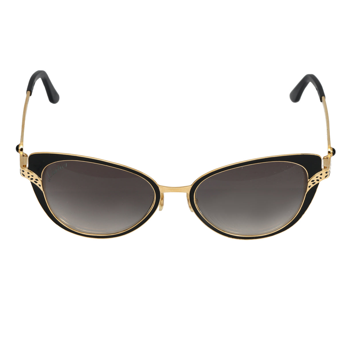 CARTIER CATEYE GOLD TONE METAL FRAME SUNGLASSES