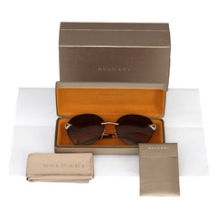 BVLGARI RIMESTONE EMBELISHED OVAL FRAME SUNGLASSES