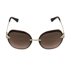 BVLGARI RIMESTONE EMBELISHED OVAL FRAME SUNGLASSES