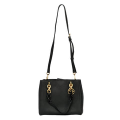 MICHAEL KORS CYNTHIA GOLD TONE CHAIN HANDLE SATCHEL BAG