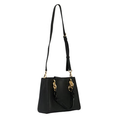 MICHAEL KORS CYNTHIA GOLD TONE CHAIN HANDLE SATCHEL BAG