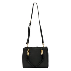 MICHAEL KORS CYNTHIA GOLD TONE CHAIN HANDLE SATCHEL BAG