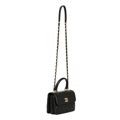 CHANEL TRENDY CC TOP HANDLE LAMBSKIN LEATHER HANDBAG