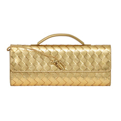 BOTTEGA VENETA ANDIAMO LONG GOLDEN CLUTCH