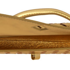 BOTTEGA VENETA ANDIAMO LONG GOLDEN CLUTCH