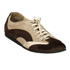 SALVATORE FERRAGAMO EU 43.5 SUEDE COLORBLOCK SNEAKERS