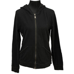 BURBERRY SIZE: L BLACK ZIP-UP HOODIE