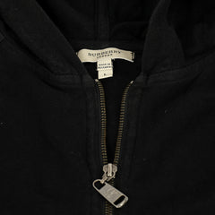 BURBERRY SIZE: L BLACK ZIP-UP HOODIE