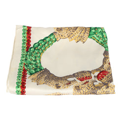 ROBERTO CAVALLI SILK ORNATE DESIGN SQUARE SCARF