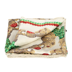 ROBERTO CAVALLI SILK ORNATE DESIGN SQUARE SCARF