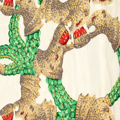 ROBERTO CAVALLI SILK ORNATE DESIGN SQUARE SCARF