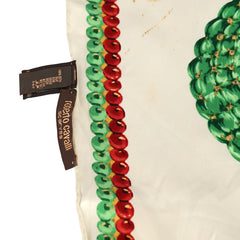 ROBERTO CAVALLI SILK ORNATE DESIGN SQUARE SCARF