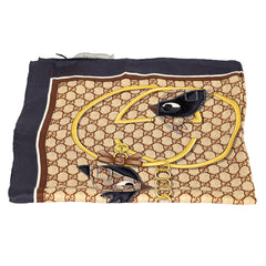 GUCCI GG LOGO MONOGRAM SILK SCARF