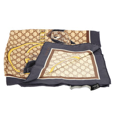 GUCCI GG LOGO MONOGRAM SILK SCARF