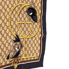 GUCCI GG LOGO MONOGRAM SILK SCARF