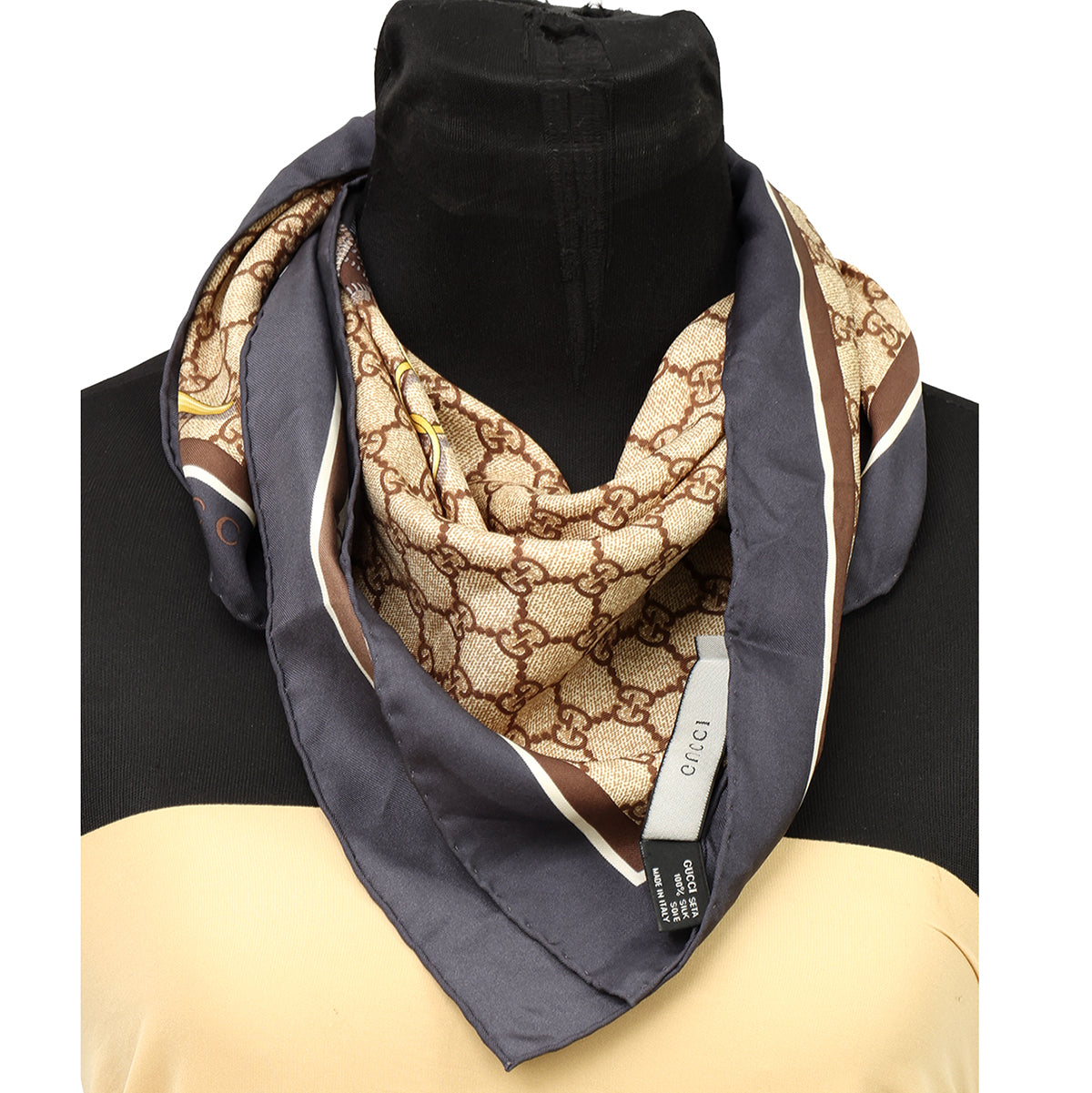 GUCCI GG LOGO MONOGRAM SILK SCARF