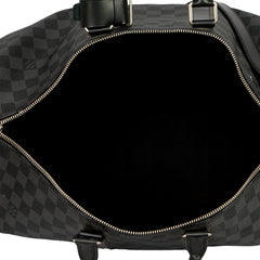 LOUIS VUITTON KEEPALL BANDDOULIERE 45 DAMIER GRAPHITE  CANVAS TRAVEL BAG
