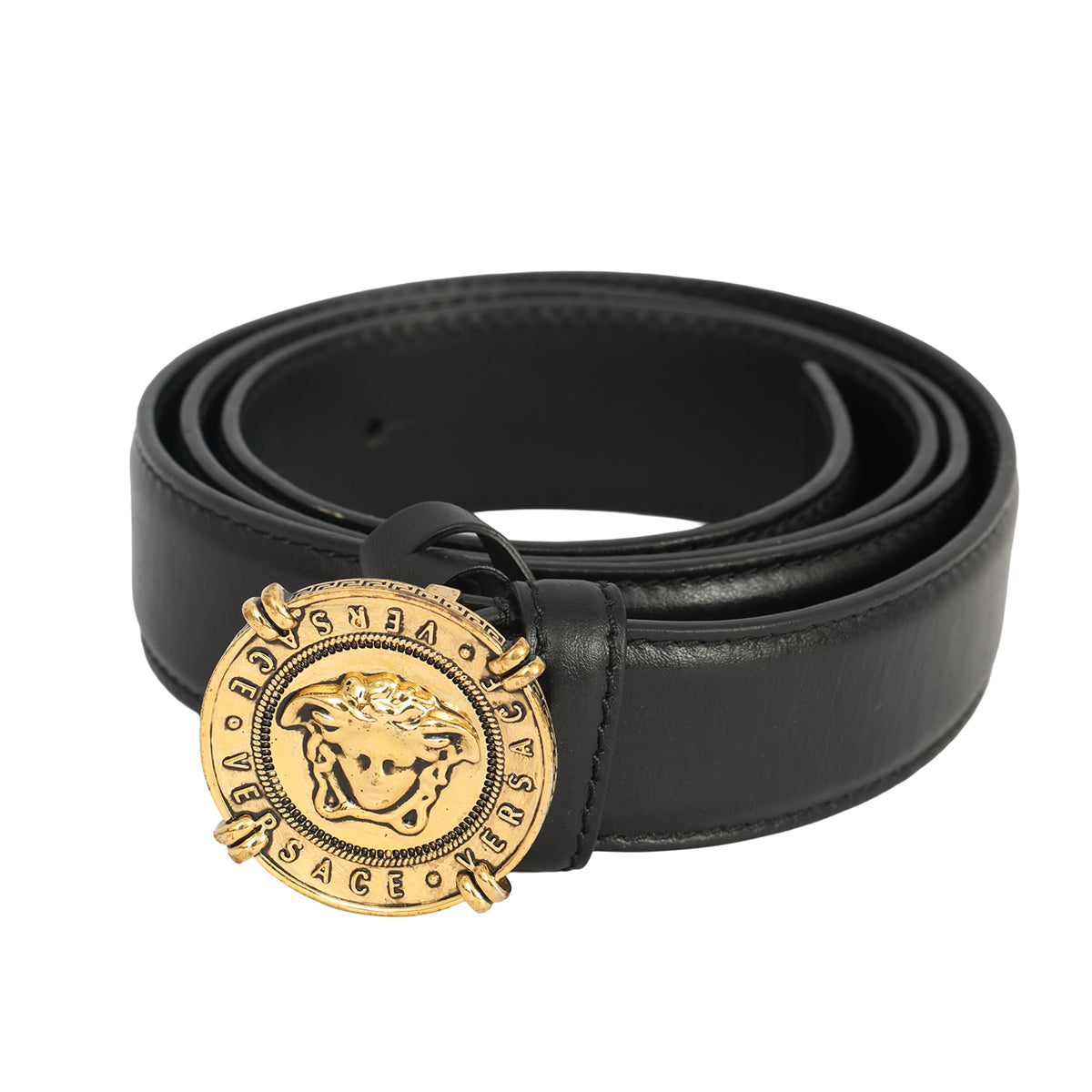 VERSACE 90 CM/ 36 INCHES MEDUSA BIGGIE LEATHER BELT