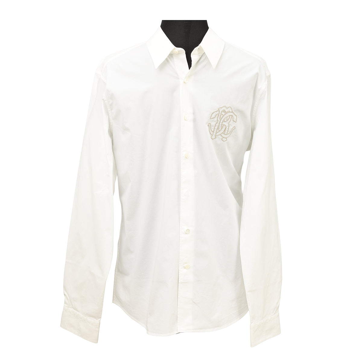 Roberto Cavalli Size: EU 50 White RC LogoShirt