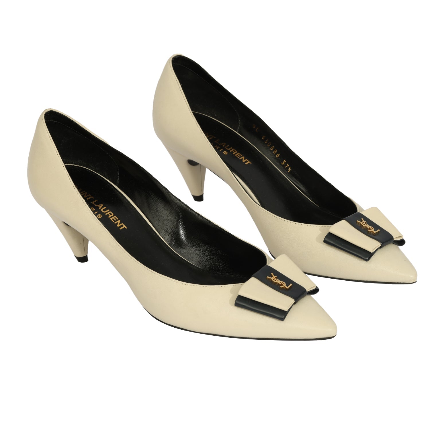 YVES SAINT LAURENT SIZE EU 37.5 ANAIS BOW PUMPS 