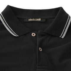 Roberto Cavalli Size: L RC Embroidered Logo Black PoloT Shirt