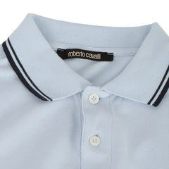 Roberto Cavalli Size: L RC Embroidered Logo BluePoloT Shirt