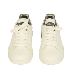 DOLCE & GABBANA SIZE EU 36.5 CALFSKIN PORTOFINO ICONIC LOGO SNAEKERS 