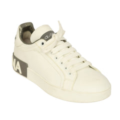 DOLCE & GABBANA SIZE EU 36.5 CALFSKIN PORTOFINO ICONIC LOGO SNAEKERS 