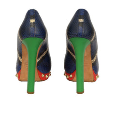 ALEXANDER MCQUEEN EU 37 SKULL EMBELLISHED PEEP-TOE PUMPS 