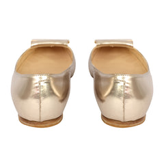 JIMMY CHOO SIZE EU 37 GOLDEN BALLET FLATS