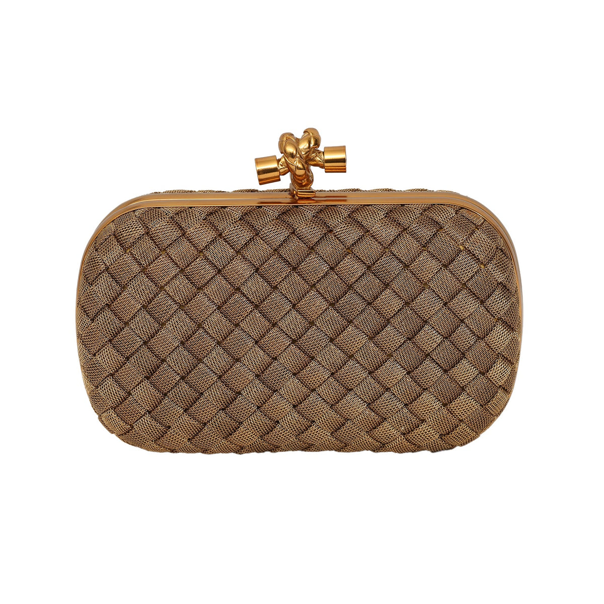BOTTEGA VENETA METAL INTRECCIATO KNOT CLUTCH 
