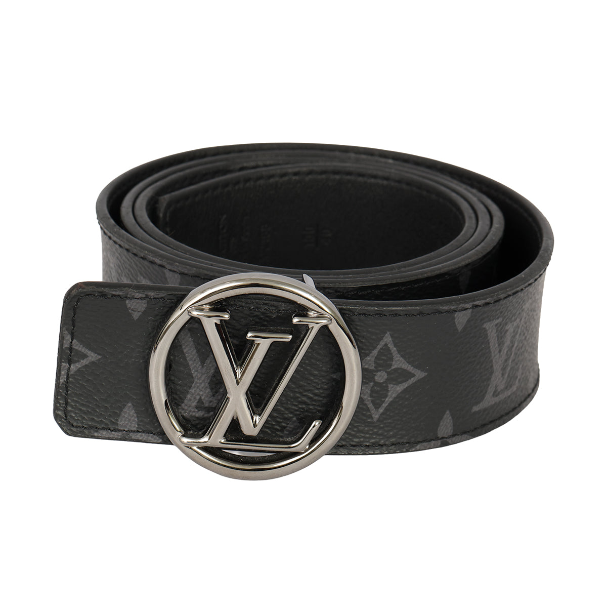 LOUIS VUITTON SIZE 100 CM /40 INCHES CIRCLE MONOGRAM  ECLIPSE BELT