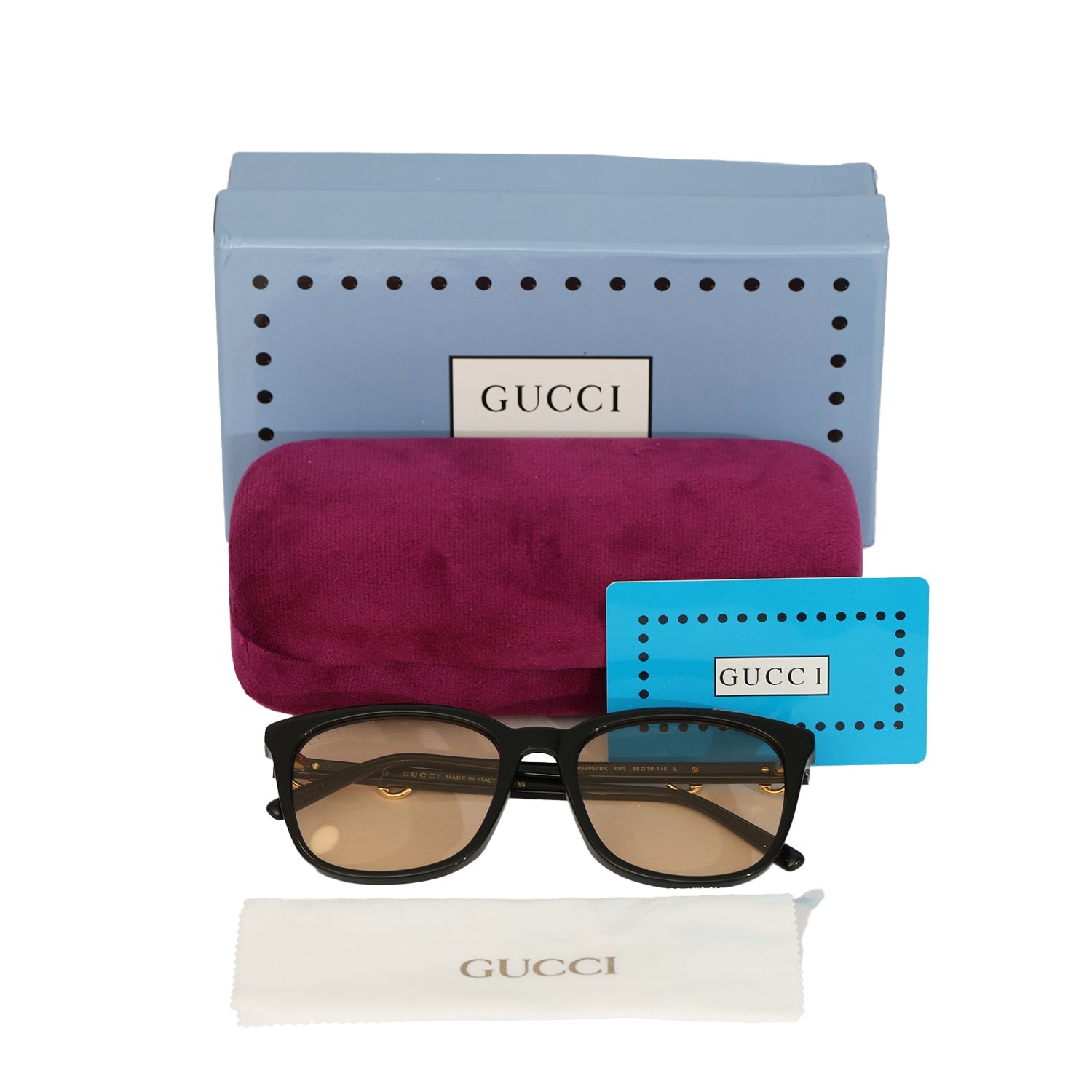 GUCCI BLACK HORSEBIT SUNGLASSES 