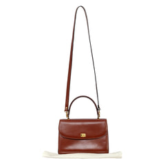 BALLY VINTAGE BROWN LEATHER TOP SHOULDER BAG