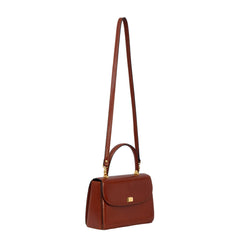 BALLY VINTAGE BROWN LEATHER TOP SHOULDER BAG