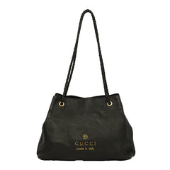 GUCCI GIFFORD BLACK LEATHER TOTE BAG