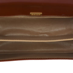 BALLY VINTAGE BROWN LEATHER TOP SHOULDER BAG
