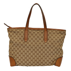GUCCI GG CANVAS WEB SHERRY LINE TOTE BAG
