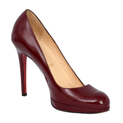 CHRISTIAN LOUBOUTIN SIZE – EU 37 BURGUNDY PATENT LEATHER ROLANDODECOLLETE VERNICE PUMPS