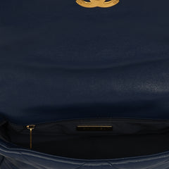 CHANEL BLUE QUILTED LAMBSKIN 19 FLAP BAG